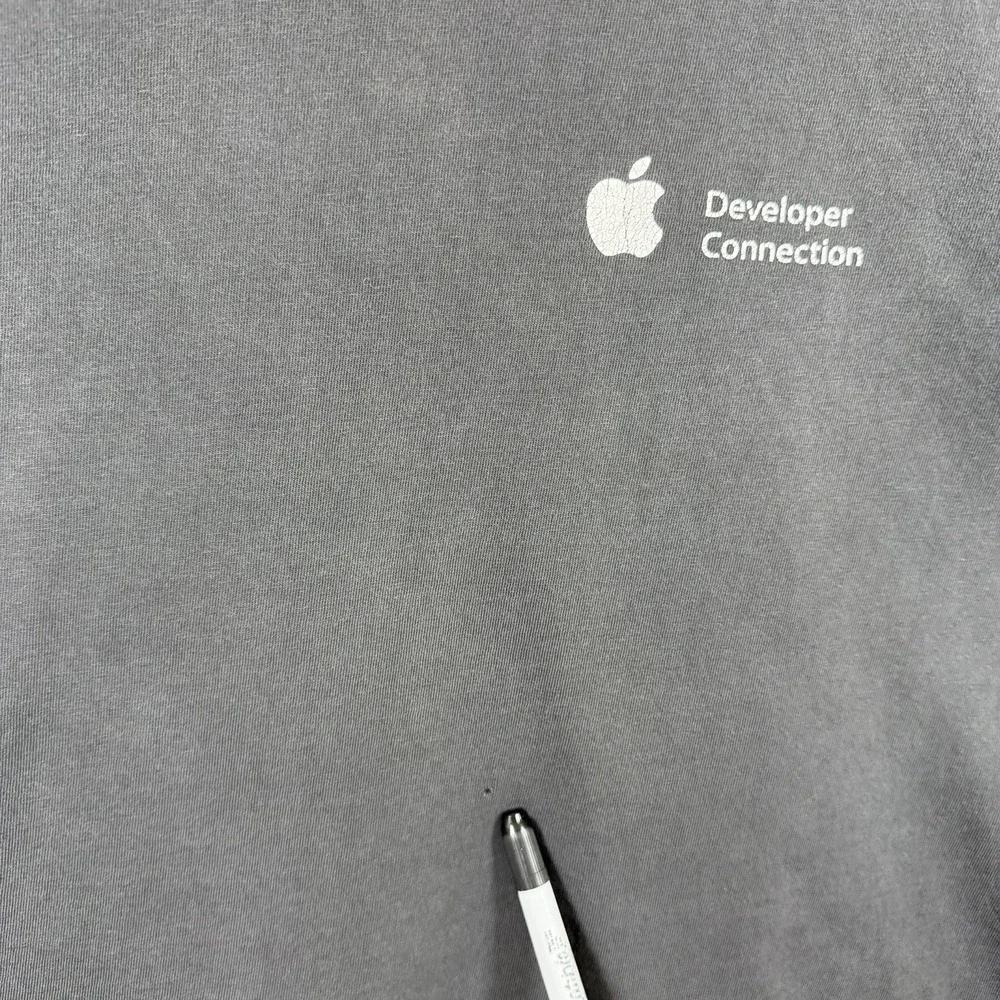 Vintage 00s Apple Developer Connection Tshirt Faded Black Mens XL Hanes Beefy-T